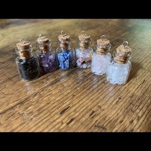 Glass Bottle & Precious Stones / Crystals Pendants